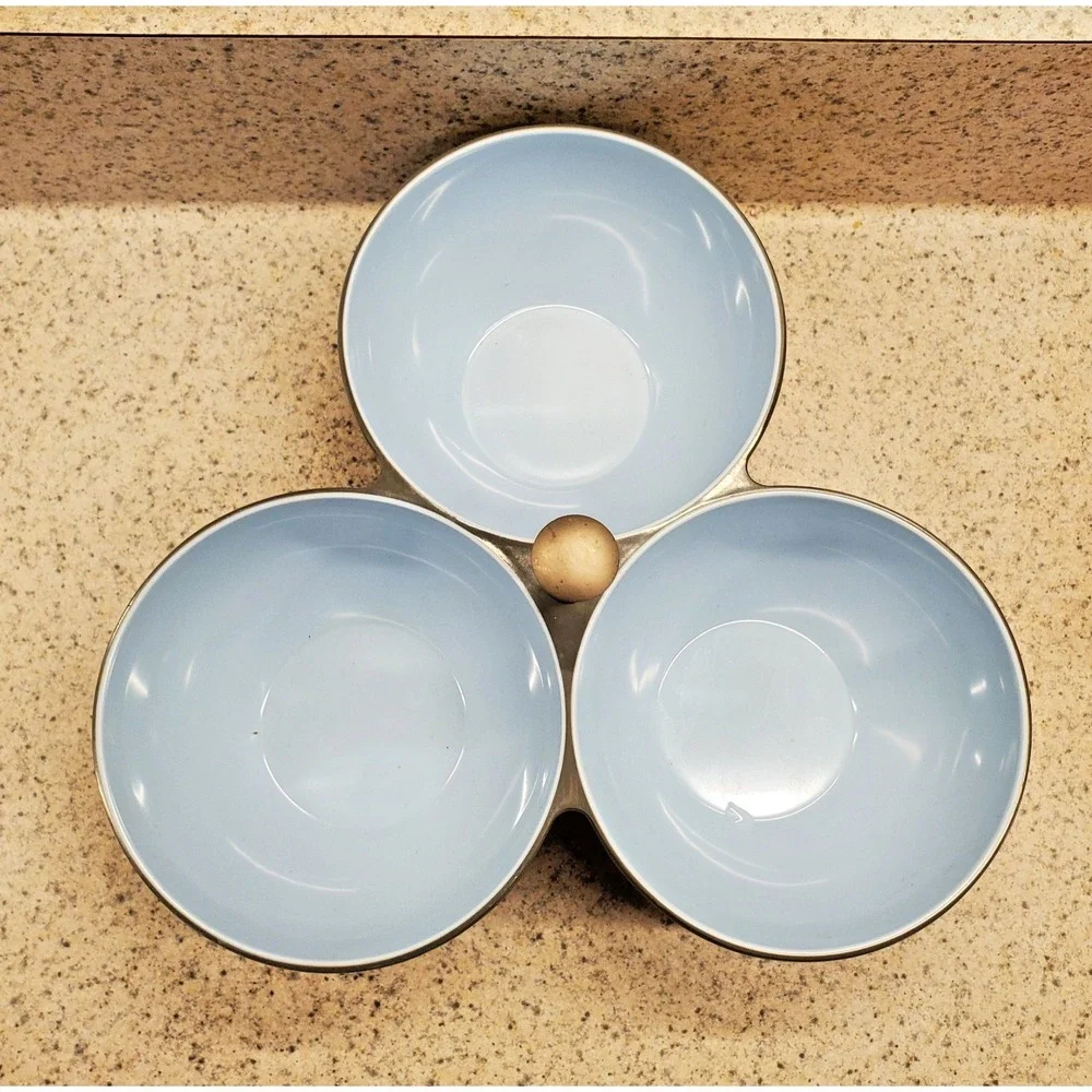 New‎ Place Melamine Condiment 3 Section Compartment Dips Appetizers Serving Dish